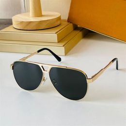 aeronautics Flexible hinges Sunglasses Men Top Evidence gold Metal glass Z1586 Woman UV400 Protection engraved Shades Driving Fish262w