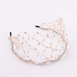 2021 Gold Princess Headwear Chic Bridal Tiaras Accessories Stunning Crystals Pearls Wedding Tiaras And Crowns 12152231T