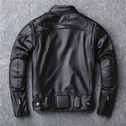 Men's Leather Faux Leather Genuine 100% Leather s for Men Real Top Layer Cowhide Man Autumn Winter Plus Size Men's Motorcycle Jacket 231213