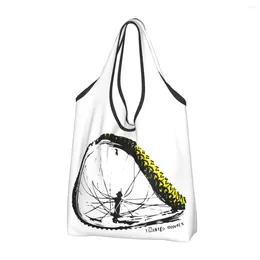 Shopping Bags Reusable Twisted Wheels Bent Wheel MTB Mountain Bike For Groceries Foldable Grocery Washable Large Tote