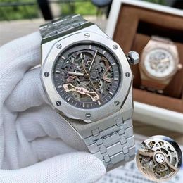 2022 new men's Cutout automatic chain mechanical watch sapphire glass stainless steel watchband 30 meters waterproof251w