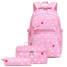 Backpack 3pc/set Waterproof Kids Students Backpacks For Boys Girls Elementary School Bag With Pencil Case Lunchbox Bookbags Teen