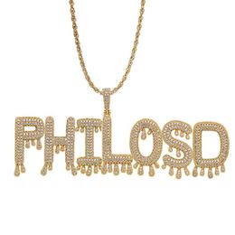 Fashion-s custom name necklace for men women luxury designer diy letter names iced out pendants fashion hip hop necklaces jewelry 2092