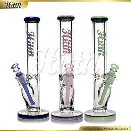 Hittn Glass Bong Water Pipe Straight Tube Water Pipe 10 Inches Glass Smoking Pipe Water Bong with 14mm Bowl Downstem Smoking Accessories 420 Pipe