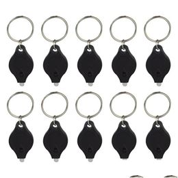 Flashlights Torches Flashlights Torches 4/10Pcs Plastic Led Keychain Tra Bright Key Ring Mini Light Torch For Purse Bag Car Black Shel Dhhim