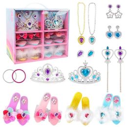 Beauty Fashion Princess Shoes Play Set Pretend Dresser Table Dressing Girls Role 231213