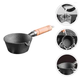 Pans Mini Oil Pan Cheese Heating Pot Cooking Utensils Milk Wooden Melting With Handle