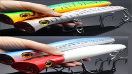 Big Size Saltwater Fishing lure hooks 115g 20cm ABS Plastic Giant body Popper Pencil swimbaits Trolling Laser bait3080295