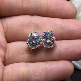 If Fake Refund 10 Times The With Certificate 100% Original 925 Silver 1ct Zirconia Diamond Stud Earrings For Women Gift227i