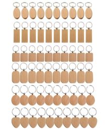 60 Blank Wooden Keychain Diy Wooden Keychain Key Tag AntiLost Wood Accessories Gift41189747914540