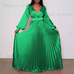 Urban Sexy Dresses Pleated Luxury Dress Evening Dresses 2023 Fall Winter Women Cocktail Ladies Elegant Sexy Party Club Prom Green V Neck Dresses T231214