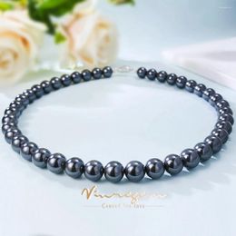 Chains Vinregem 10MM Black Pearl Gemstone Elegant Necklaces For Women 18K Gold Plated 925 Sterling Silver Jewelry Wedding Party Gifts
