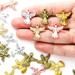 Charms 10pcs 5 Color Alloy Metal Angel For Earring Necklace Pendants DIY Handmade Jewelry Accessories Making 20 20mm I247