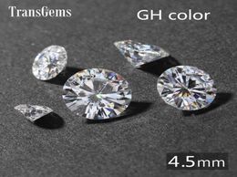 TransGems 04ct Carat 45mm GH Colourless Round Brilliant Cut Lab Grown Moissanite Diamond Test Postive as Real Diamond1945254
