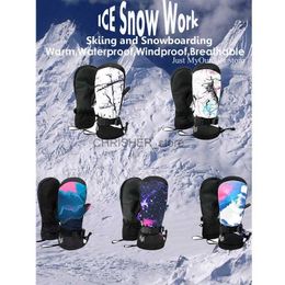 Ski Gloves -30 Men's and Women's Snow Gloves Winter Warm Breathable Windproof Waterproof Outdoor Skiing Snowboarding Mittens Palm FingerL23118