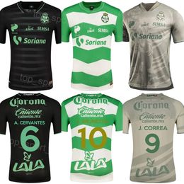 Club Team 23-24 Men Soccer Santos Laguna Jersey 21 DORIA 10 BRUNETTA 6 CERVANTES 7 PRECIADO 9 CORREA 3 GOVEA 25 LAJUD 23 LOPEZ Football Shirt Kits Black Grey Green
