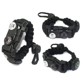 Multifunctional 11 in 1 Survival bracelet Self Defence Tactical Paracord Bracelet Umbrella Rope Camouflage Parachute Cord Emergency Bracelets EDC tool