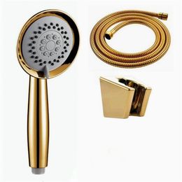 Bathroom Shower Heads abs plastic Gold Plated three functions Handheld Shower Luxury Batnroom Hand Shower Head wiht gold holder and shower hose BD667 231213
