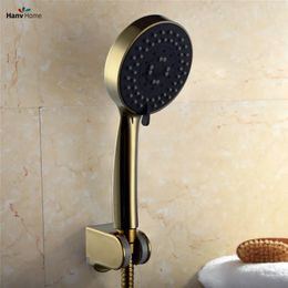 Bathroom Shower Heads Gold ABS 3 Function Hand Held Shower Head 150cm shower hose ABS Shower Holder 231213