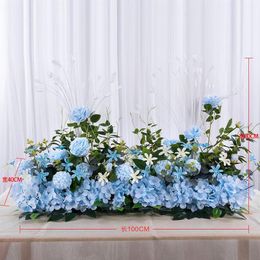 New Wedding Road Cited Flower Row Silk Flower Decoration Arch Wall Stage Pre-function Area Background257E