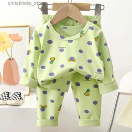 Pajamas Kids Sleeping Pajamas Christmas Sleepwear for Boy Girl Cotton Autumn Winter Nightwear Child Home Clothes Pajamas Two-piece Set R231214