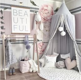 Crib Netting Ins Baby Room decor Mosquito Net Kid bed curtain canopy Round tent baldachin 240cm bedroom girl cot y231213