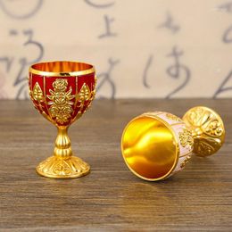 Wine Glasses European Style Metal Cup Small Vintage Tiny Goblet Cups Retro Creative Ornaments For Home Office