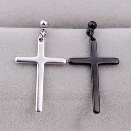 Dangle Earrings Fashion Men Colour Black Cross Stainless Steel Drop Brincos Jewellery For Women Gift