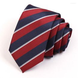 Bow Ties Fashion 6cm For Men Slim Necktie Red Blue Striped Mens Clothing Accessories Neckwear Casual Designers Narrow Neck Tie