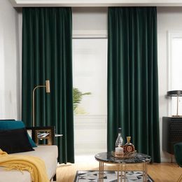 Curtain Nordic Olive Green Velvet Curtain Blackout Curtains for Living Room Bedroom Solid Colour Curtain Treatment Home Decoration 231213