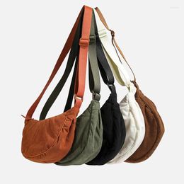 Evening Bags Solid Colour Corduroy Women's Hobos Shoulder Bag Retro Casual Female Crossbody Ladies Daily Travel Handbags Messenger