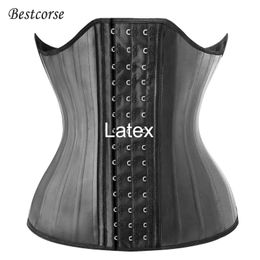 Waist Tummy Shaper XXS XS 25 Steel Bone Latex Trainer Body Slimmer Stomach Belt Belly Hourglass Girdle Corset Women Plus Size 231214