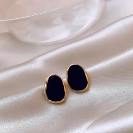 Stud Black Irregular Womens Metal Earrings Retro Jewellery Design Fashion Aesthetics Earring Accessories 231213