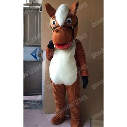 Brown Horse Mascot Costumes Christmas Cartoon Character Outfit Suit Character Carnival Xmas Halloween Adults Size Birthday Party Outdoor Outfit