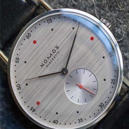 Moda casual marca nomos couro à prova dwaterproof água negócios relógio de quartzo masculino vestido relógios women340e