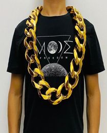 Chains Fake Big Gold Chain Men Domineering HipHop Gothic Christmas Gift Plastic Performance Props Local Nouveau Riche Jewelry9729328