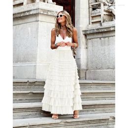 Skirts High Waist Half Length Dress Poncho Fairy Skirt For Woman Girls Party Dinner Cake Mesh Long Y2K INS Clothes