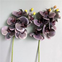 Heads Real Touch Orchid Latex Artificial Flowers For Home Room Decor Living Decoration Flores Artificiales Decorative & Wreaths273D