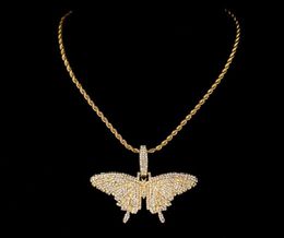 Pendant Necklaces Trendy Cute Zircon Butterfly Necklace For Women Gold Colour Chain Hip Hop Gothic Jewlery Accessories1925909