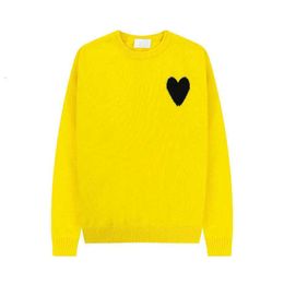 Amis Sweater Fashion Amisweater Paris Cardigan Mens Women Designer Knitted Shirts High Street Printed a Heart Pattern Round Neck Knitwear Men Am i Jumper Lksa