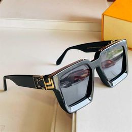 22SS spring official correct millionaire Sunglasses for men and women square full frame Vintage 1165W 11 unisex Shiny Gold good s293c