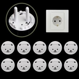 Outlet Covers 5pcs Bear EU Power Socket Electrical Baby Kids Child Safety Guard Protection Anti Electric Shock Plugs Protector Cover 231213