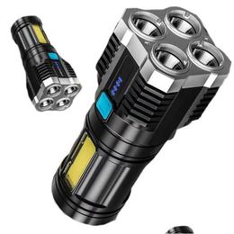 Flashlights Torches Flashlights Torches Led High Lumens Usb Rechargeable Handheld Ipx5 Waterproof Cam Outdoor Emergency Drop Delivery Dh8Ry