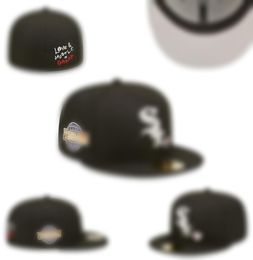 2023 Men039s Fashion Hip Hop Classic Black Colour Flat Peak Full Size Closed Caps Baseball Sports All Team Fitted Hats In Size 75761159