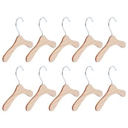 10pcs Dog Clothes Rack Hanger Home Pet Costume Silver Wood Color 220113246e