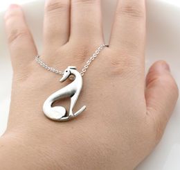 10 Pieces Vintage Silver Plated Italian Greyhound Dog Charms Pendant Necklace Chain Animal Pet Necklaces For Women Men Jewellery 2012723618