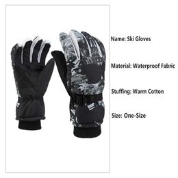 Ski Gloves Men Black Ski Gloves Ultralight PU Waterproof Winter Warm Gloves Snowboard Male Cycling Motorcycle Riding Snow Windproof GlovesL231244