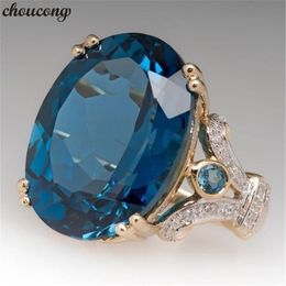 choucong Dove eggs Promise ring Oval cut Crystal Zircon Cz Gold Colour Anniversary Wedding Band Rings for women Party Jewelry338G