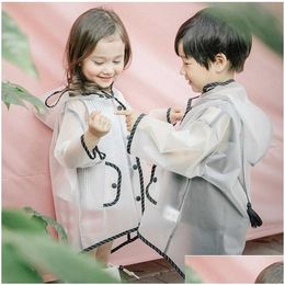 Raincoats Waterproof Eva Rain Coat Boy Childrens Raincoat Girls Windproof Poncho Garten Kids Baby Hooded Rainwear Rainsuit Cape 2103 Dhar8