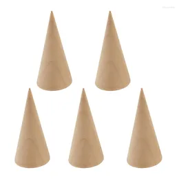 Jewelry Pouches 5Pcs Cone Rings Holders Solid Display Stands Finger Trinket Stand Storage